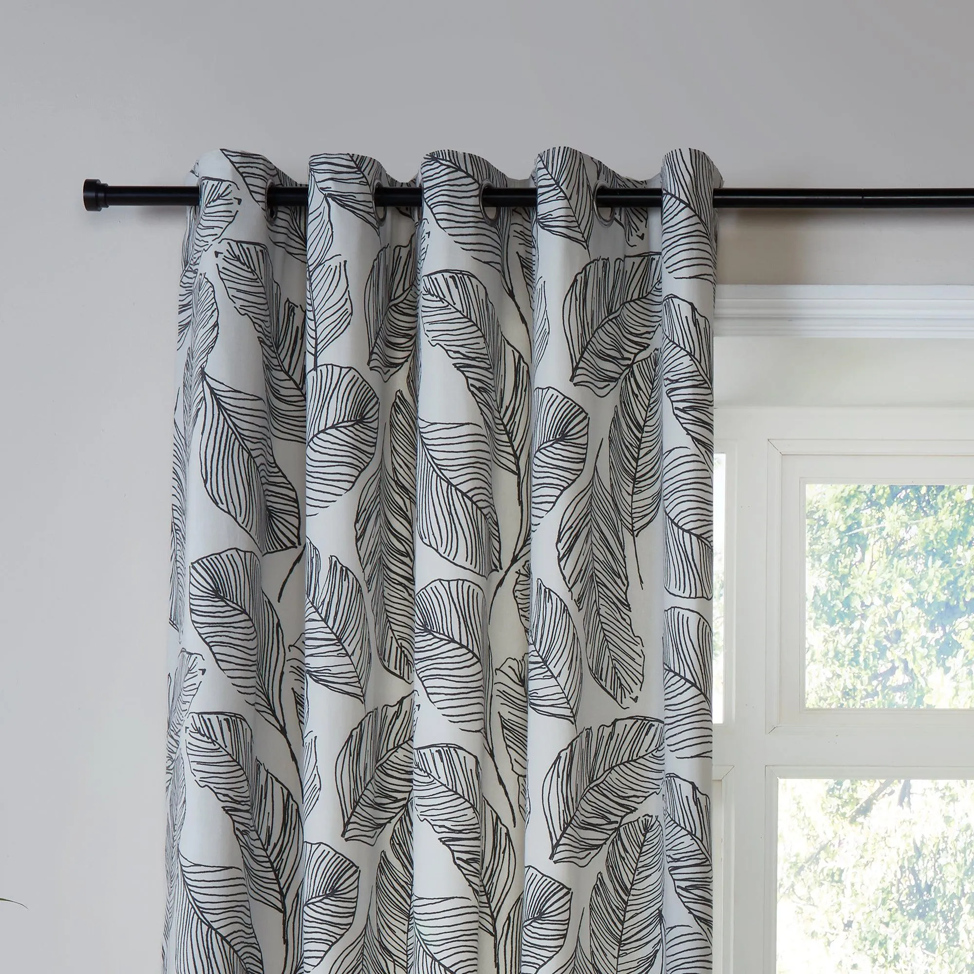 Fusion Matteo Eyelet Curtains  - Black