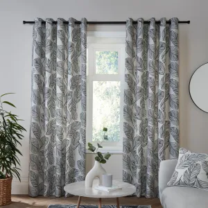 Fusion Matteo Eyelet Curtains  - Black