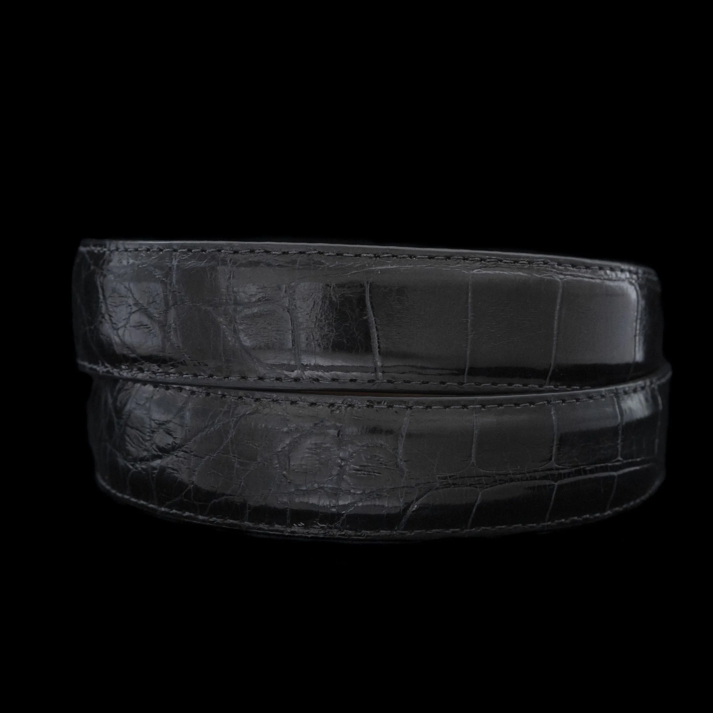 Genuine Alligator in Glossy Black