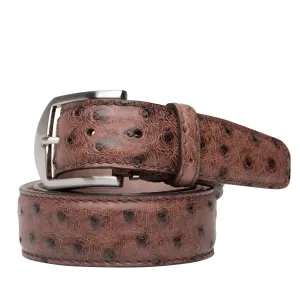 Genuine Ostrich Custom Belt in Tobacco