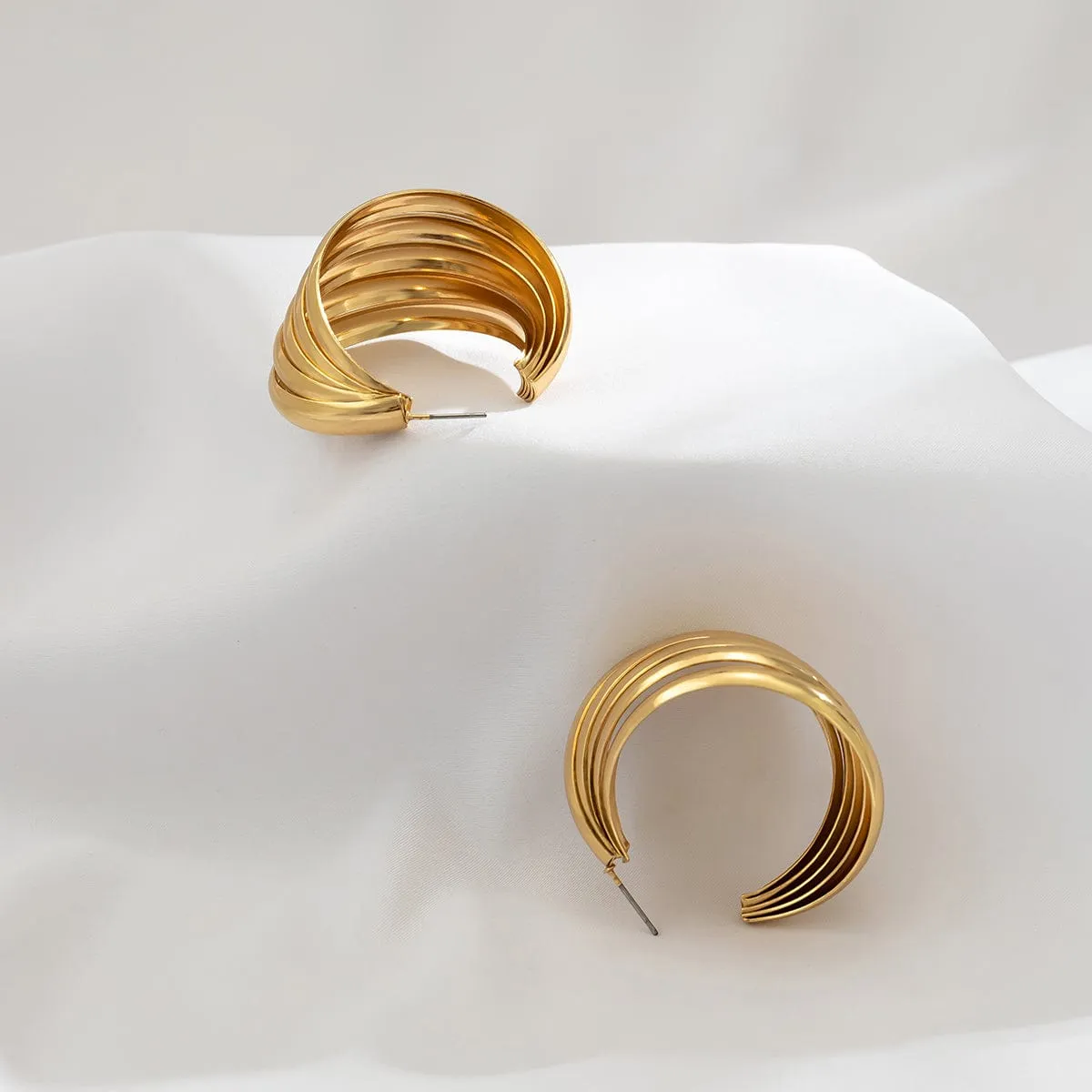 Geometric Abstract Pattern Hoop Earrings