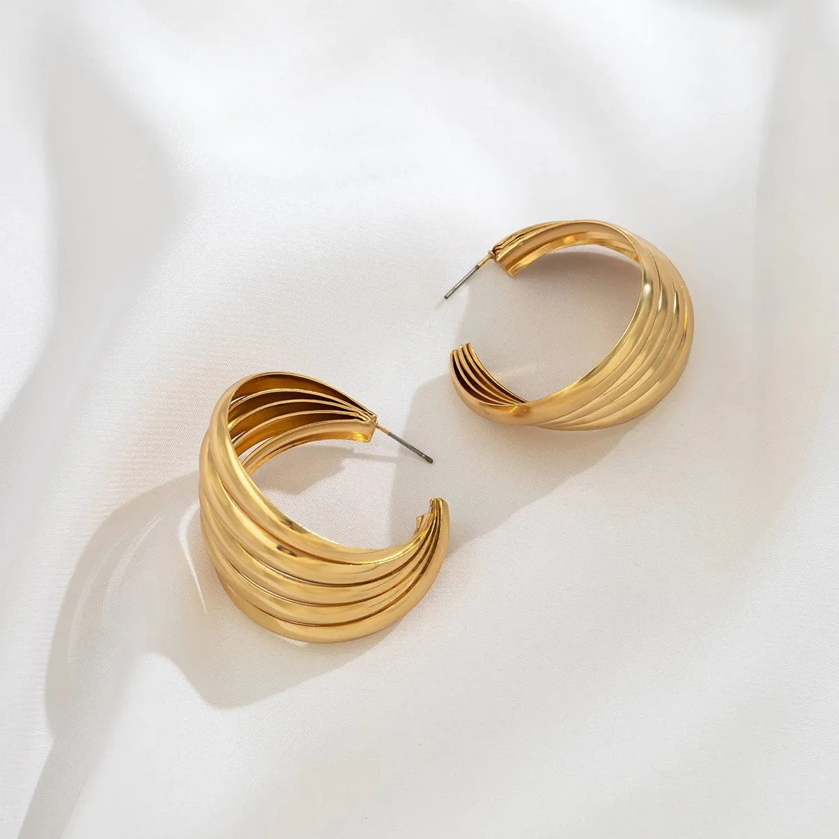 Geometric Abstract Pattern Hoop Earrings