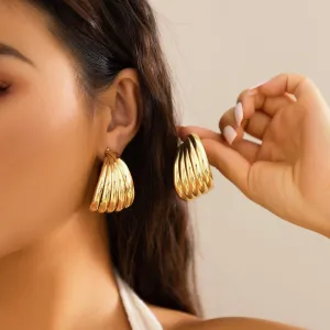 Geometric Abstract Pattern Hoop Earrings