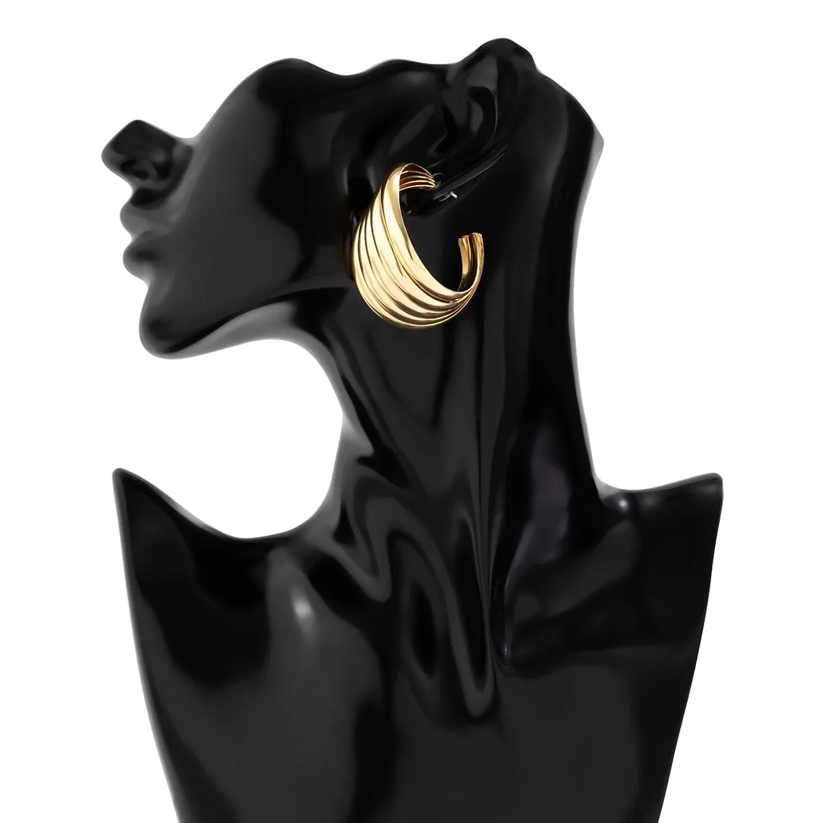 Geometric Abstract Pattern Hoop Earrings