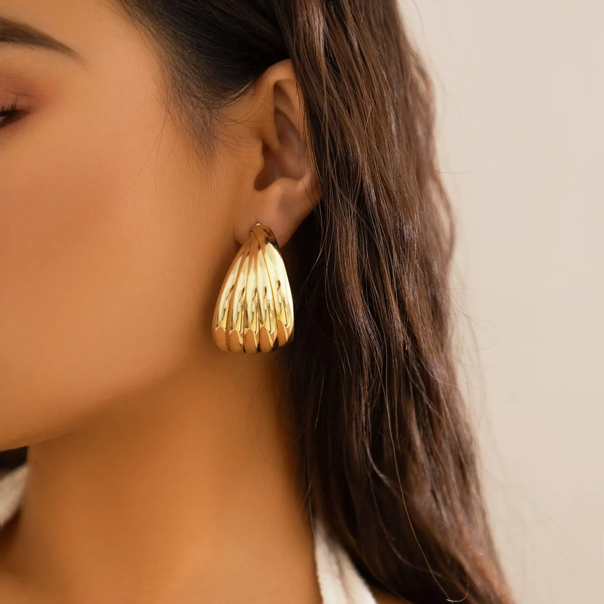 Geometric Abstract Pattern Hoop Earrings