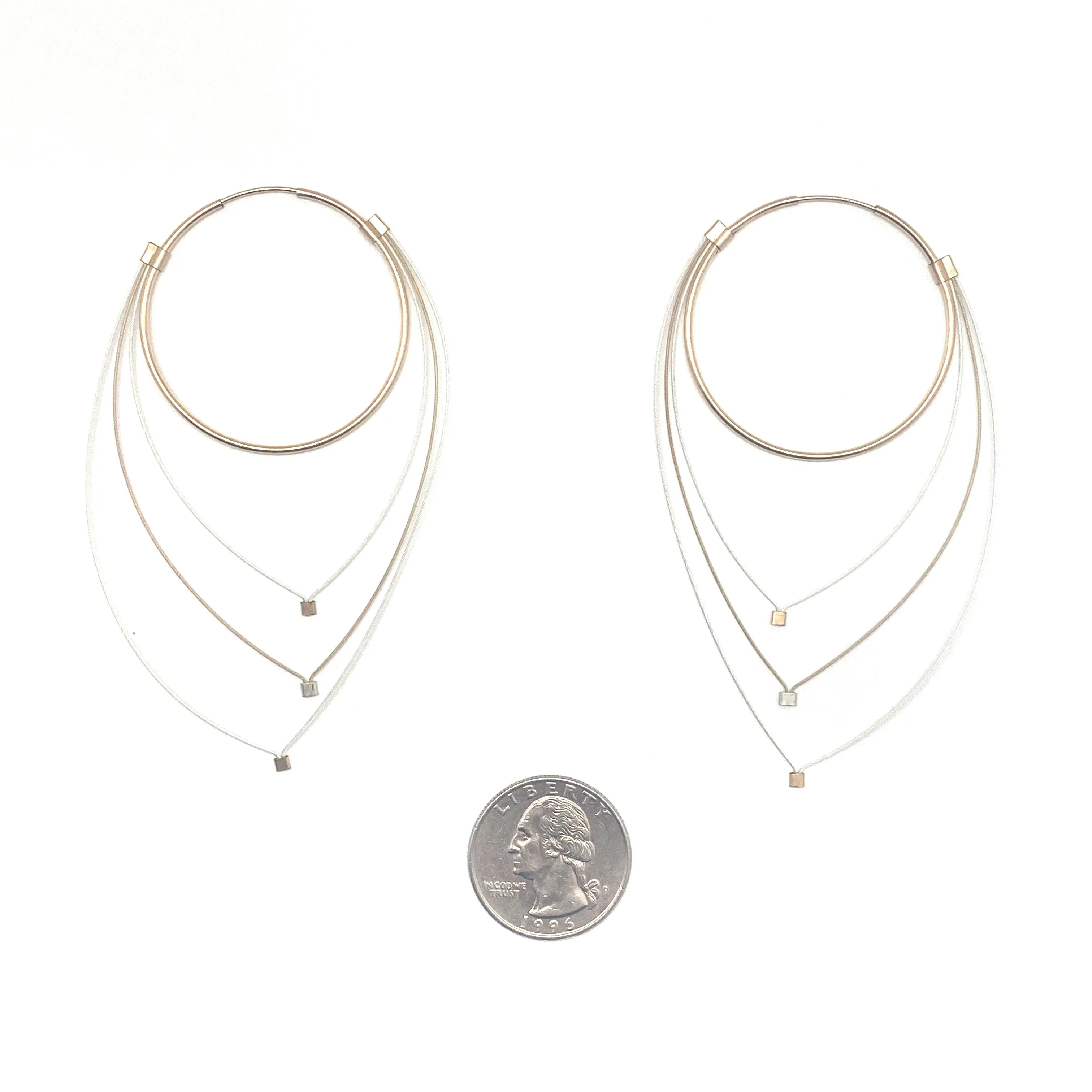Gold and Silver Steel Hoop Earrings