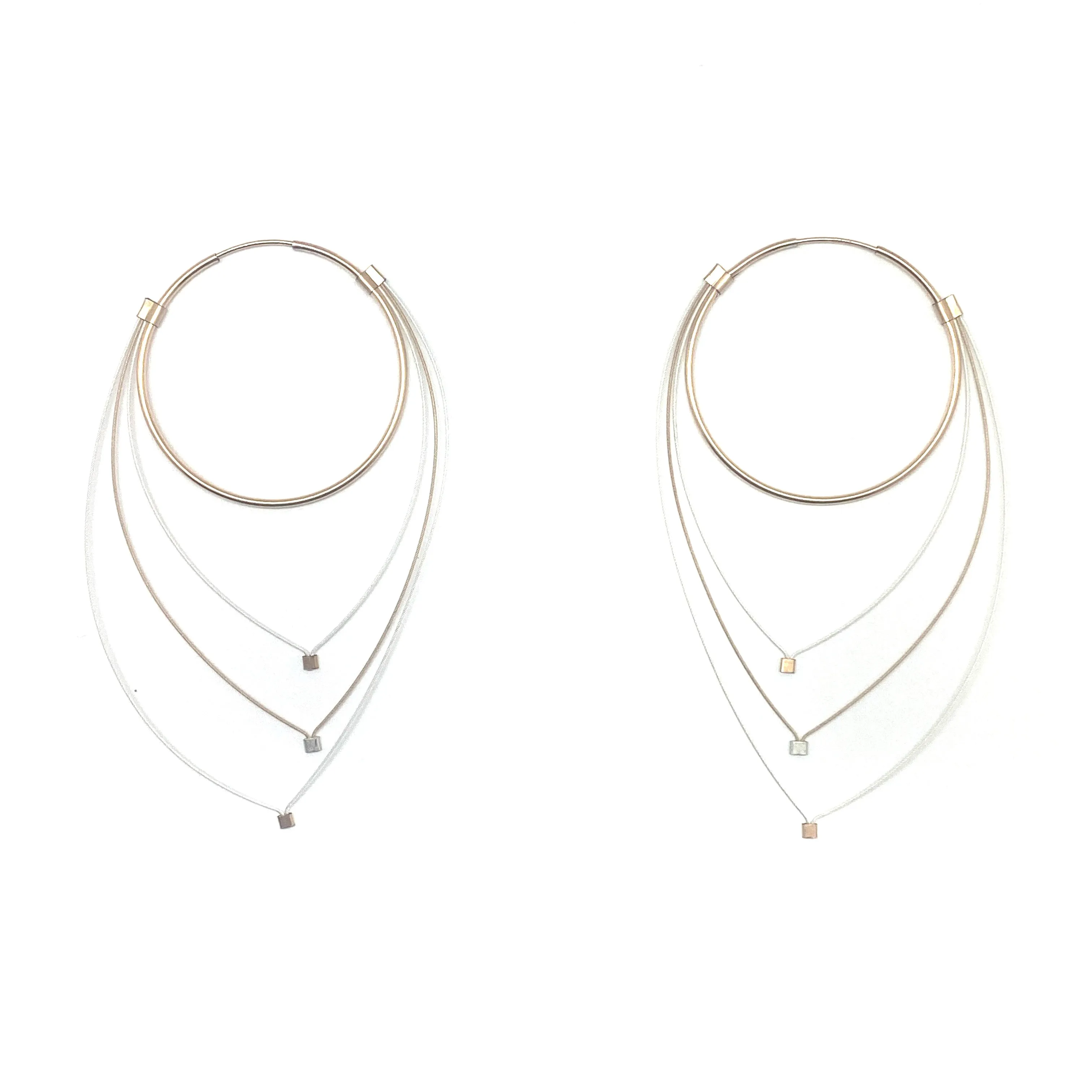 Gold and Silver Steel Hoop Earrings