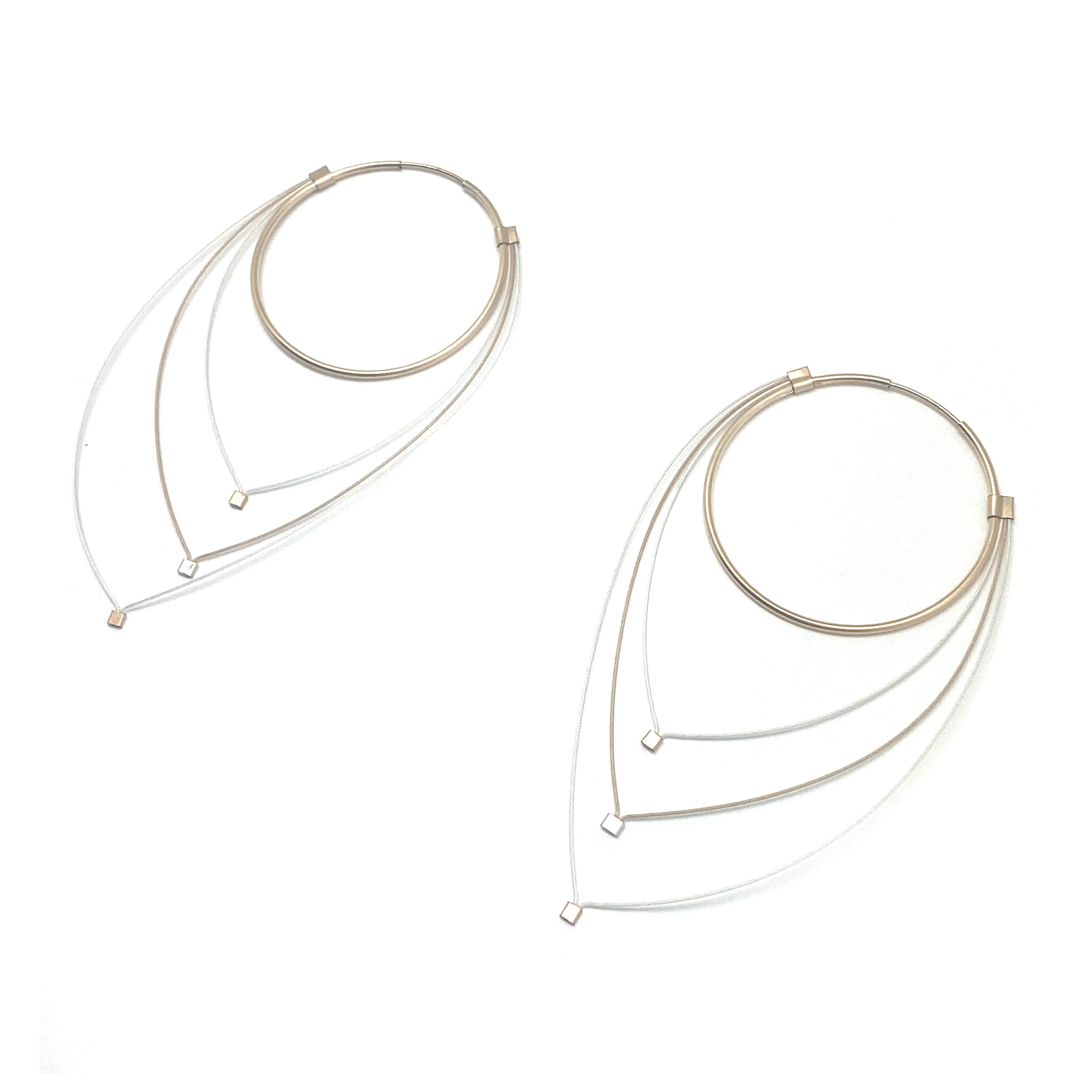 Gold and Silver Steel Hoop Earrings