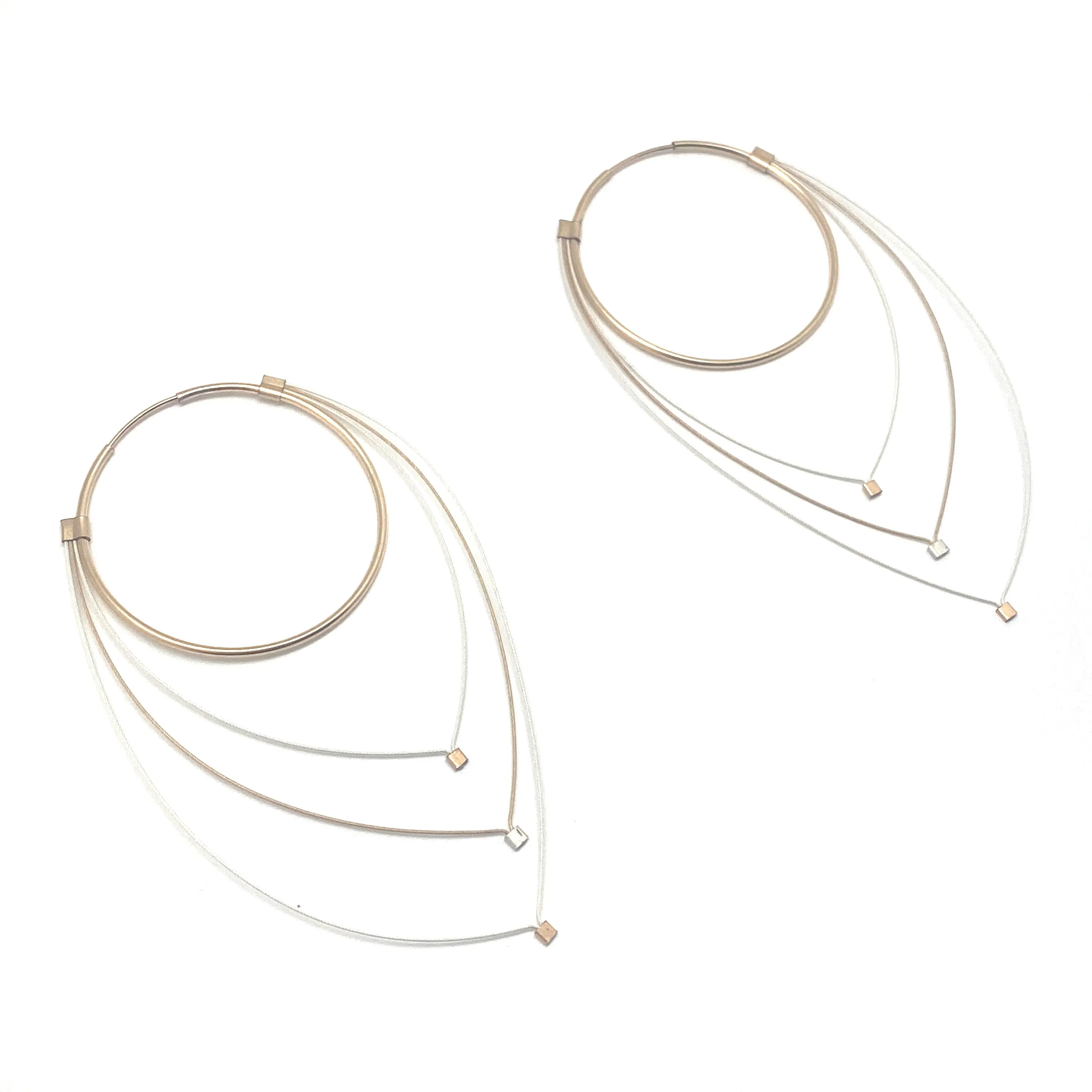 Gold and Silver Steel Hoop Earrings