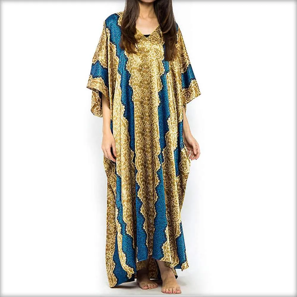 Golden Printed Long Kaftan