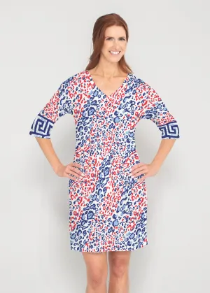 Greek Cat Fourth (8005) ~ Lucy 3/4 Sleeve V-Neck Dress