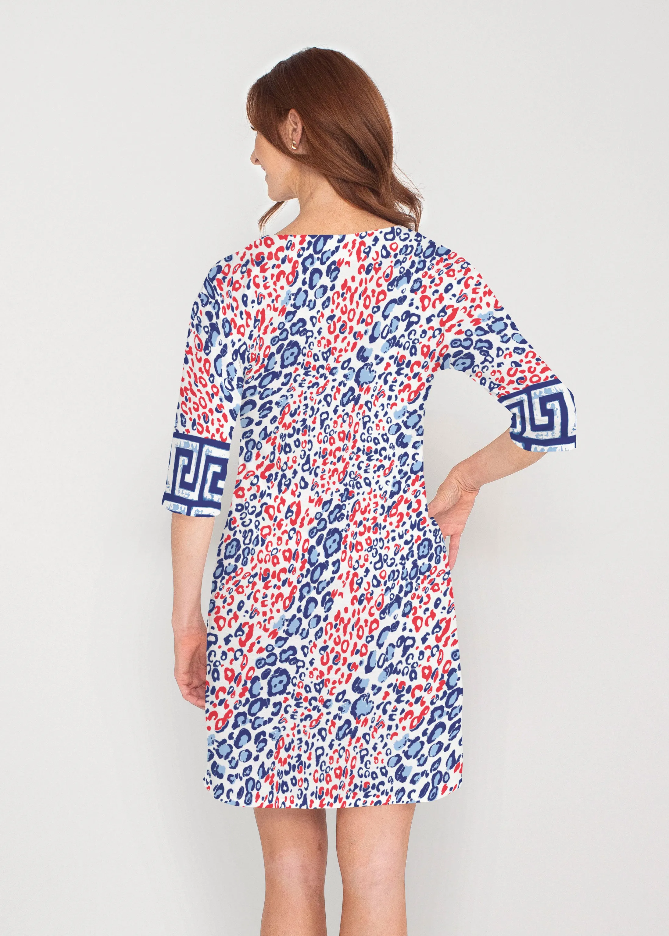 Greek Cat Fourth (8005) ~ Lucy 3/4 Sleeve V-Neck Dress
