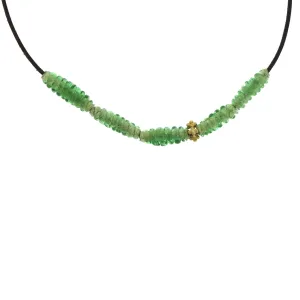 Green Spiral Glass Bead Necklace