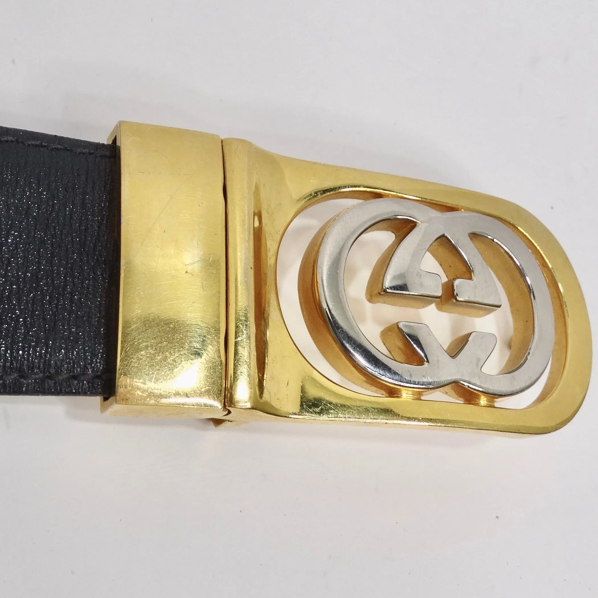 Gucci 1980s Silver and Gold Plated Belt