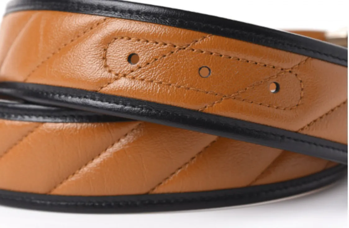 Gucci Logo Buckle Matelasse Leather Belt
