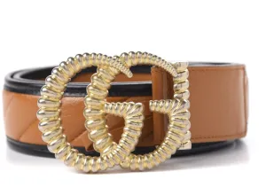 Gucci Logo Buckle Matelasse Leather Belt