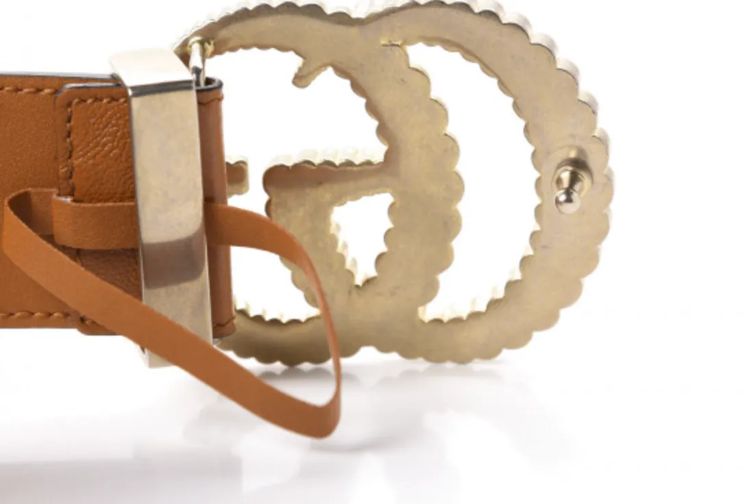 Gucci Logo Buckle Matelasse Leather Belt