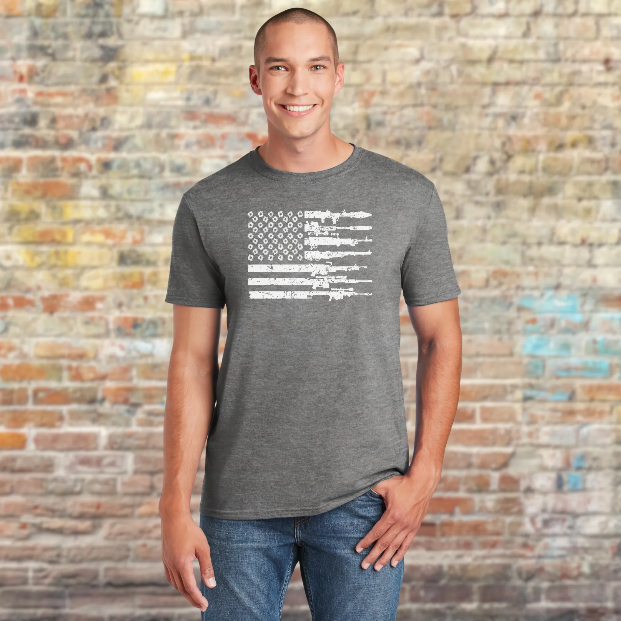 Guns & Bullets American Flag T-Shirt