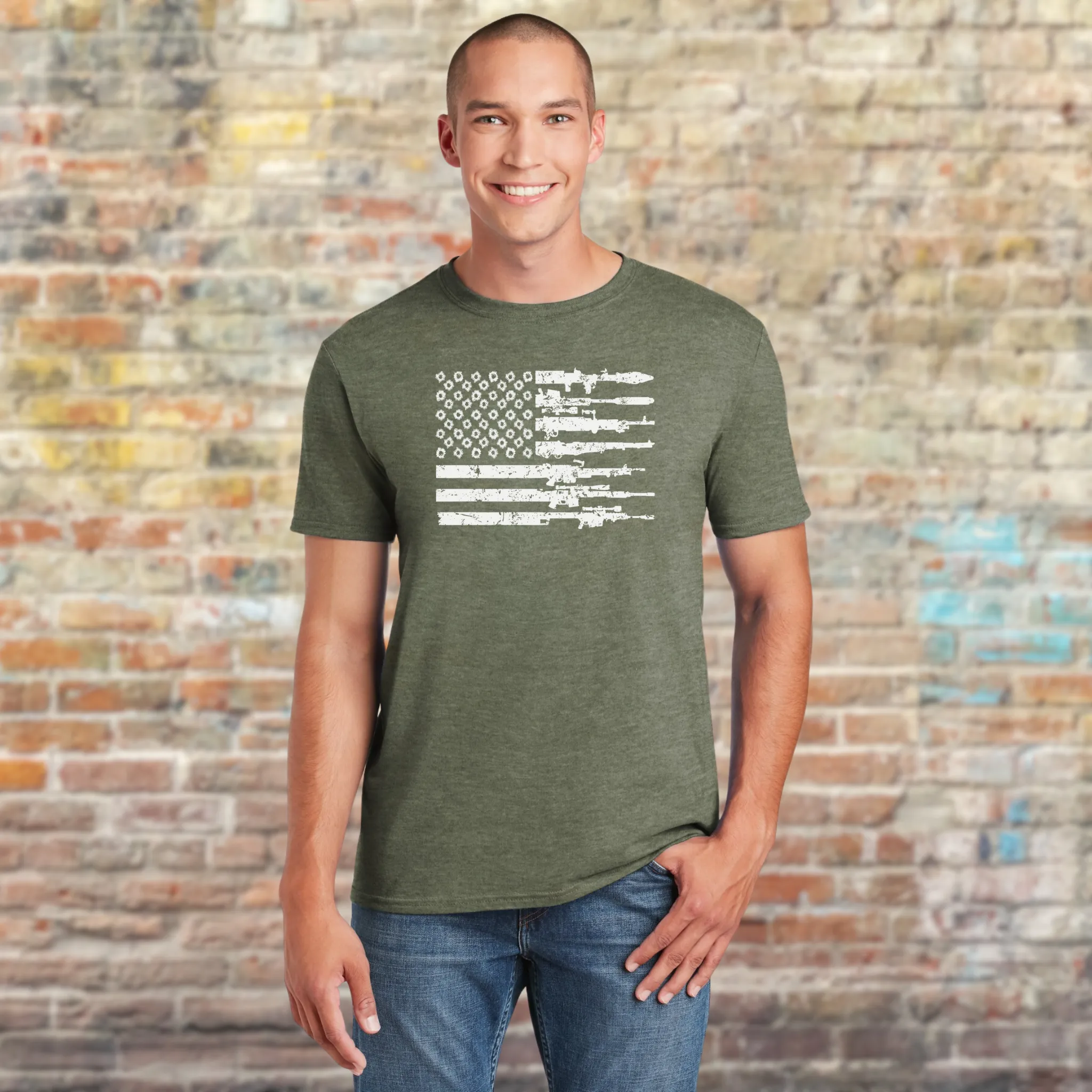Guns & Bullets American Flag T-Shirt