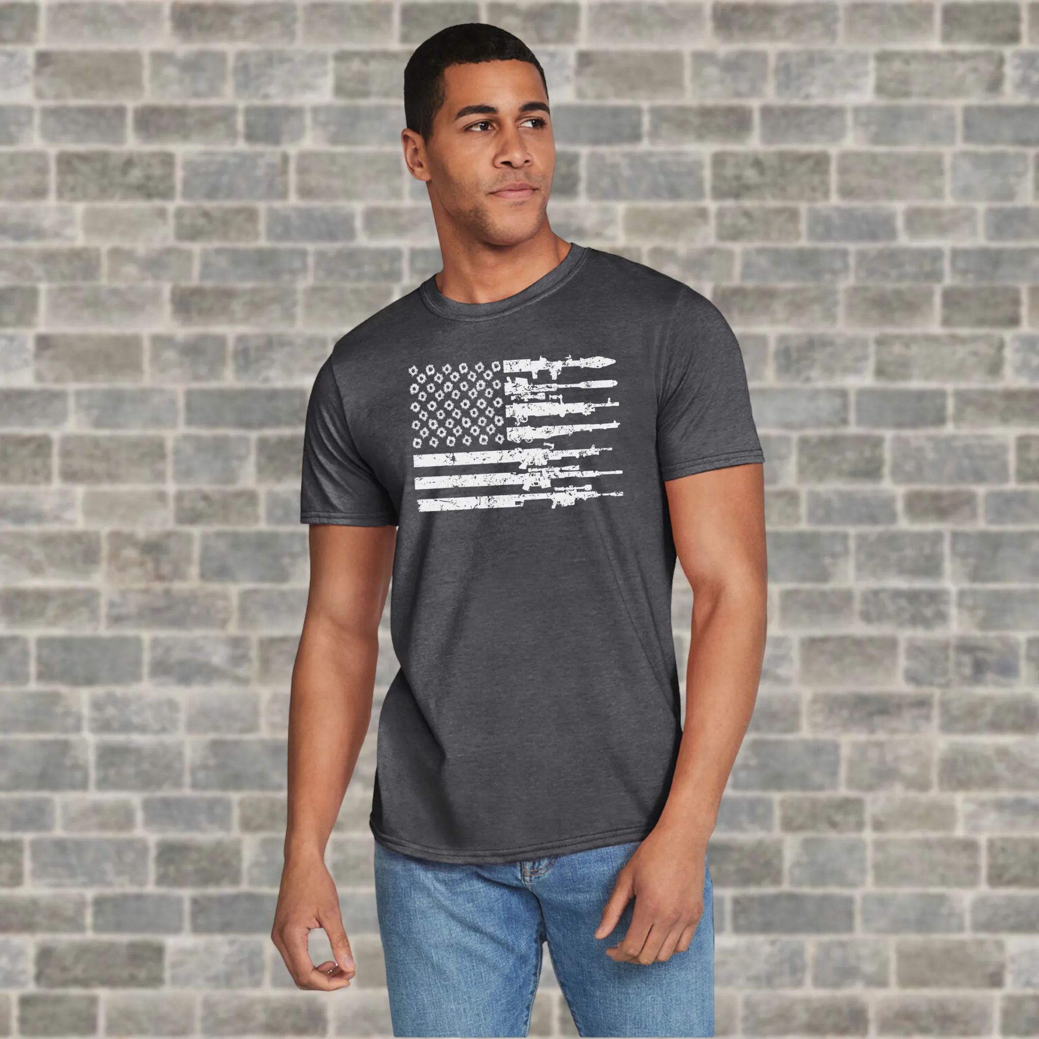 Guns & Bullets American Flag T-Shirt
