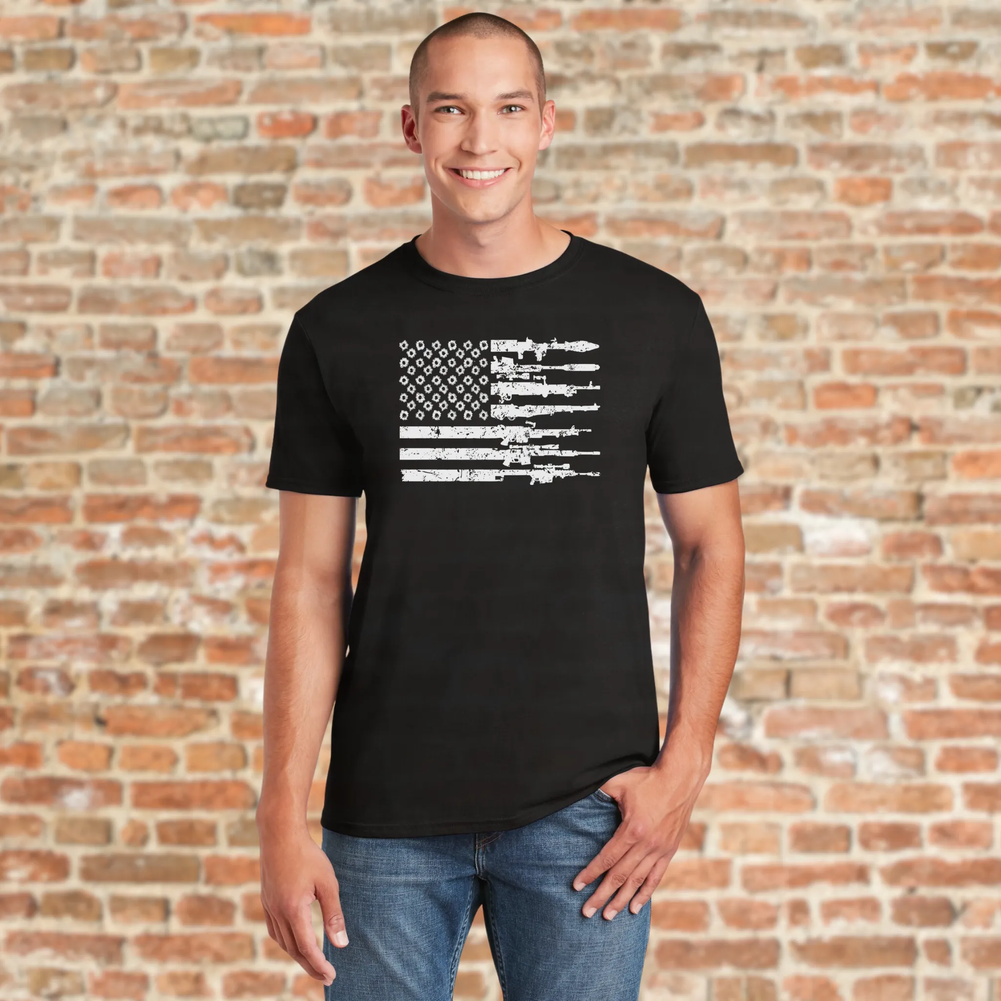 Guns & Bullets American Flag T-Shirt