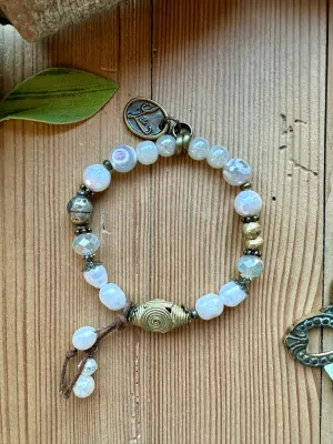 Gypsy Pearl Beaded Stretchy Bracelet