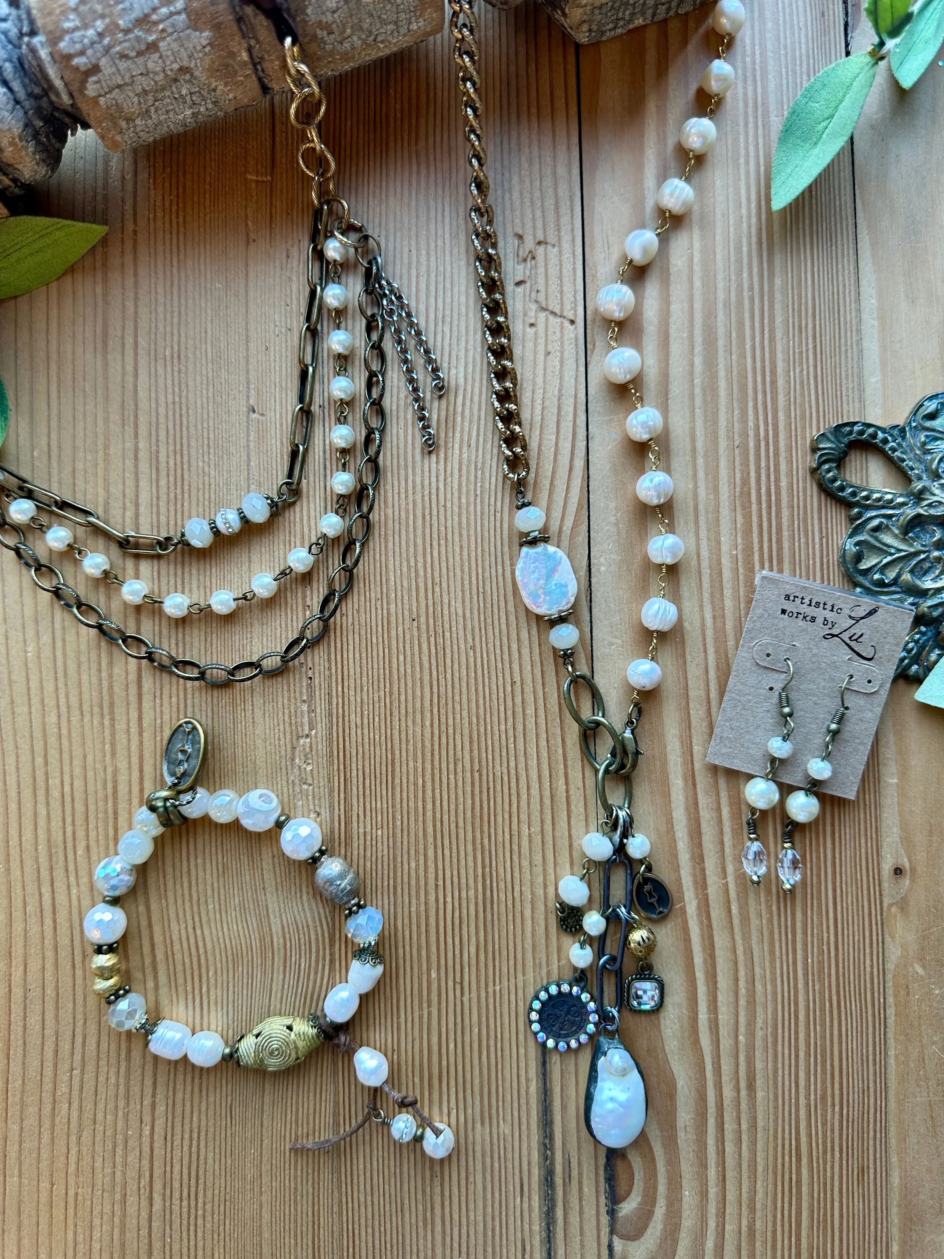 Gypsy Pearl Beaded Stretchy Bracelet
