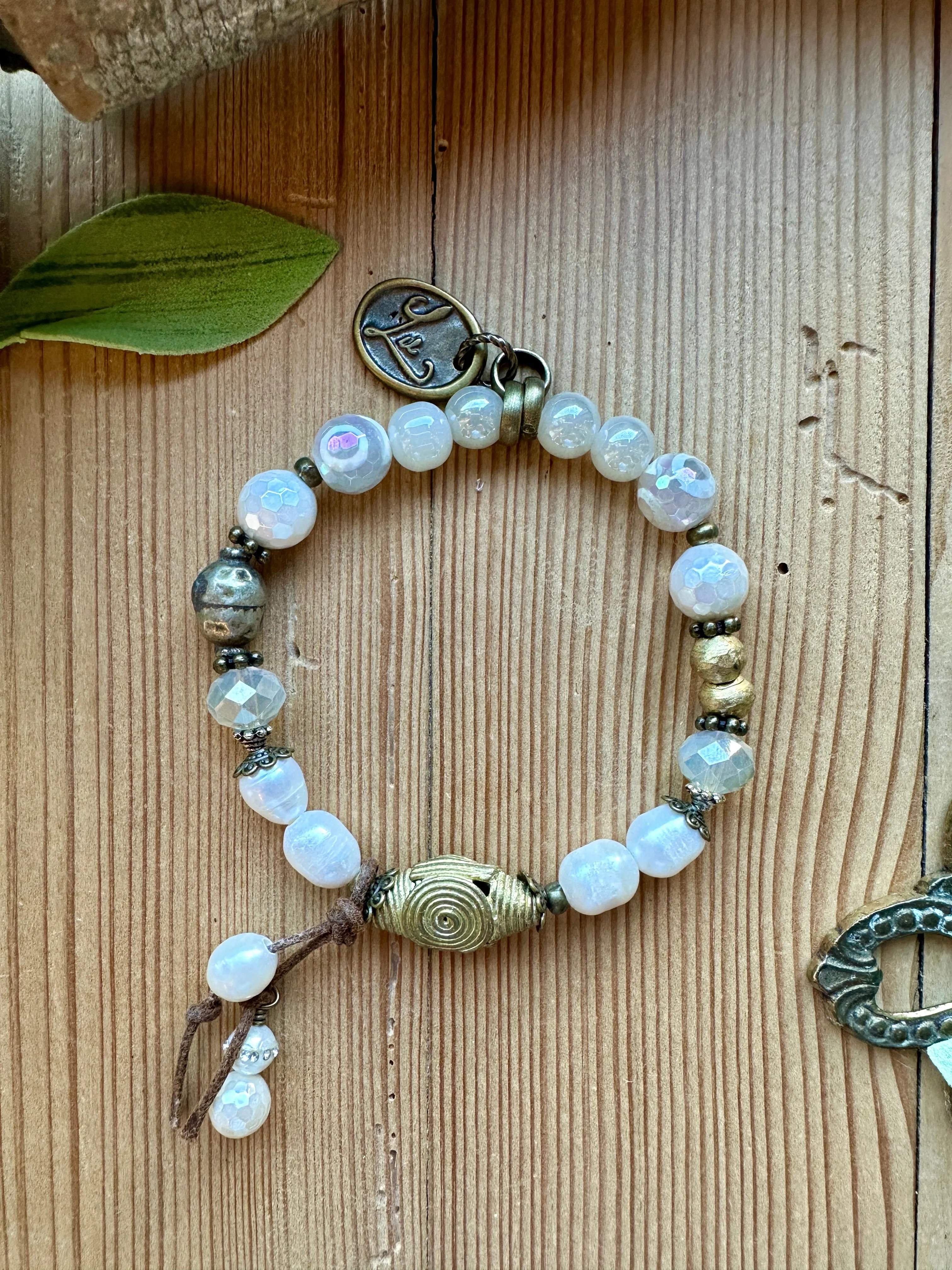 Gypsy Pearl Beaded Stretchy Bracelet