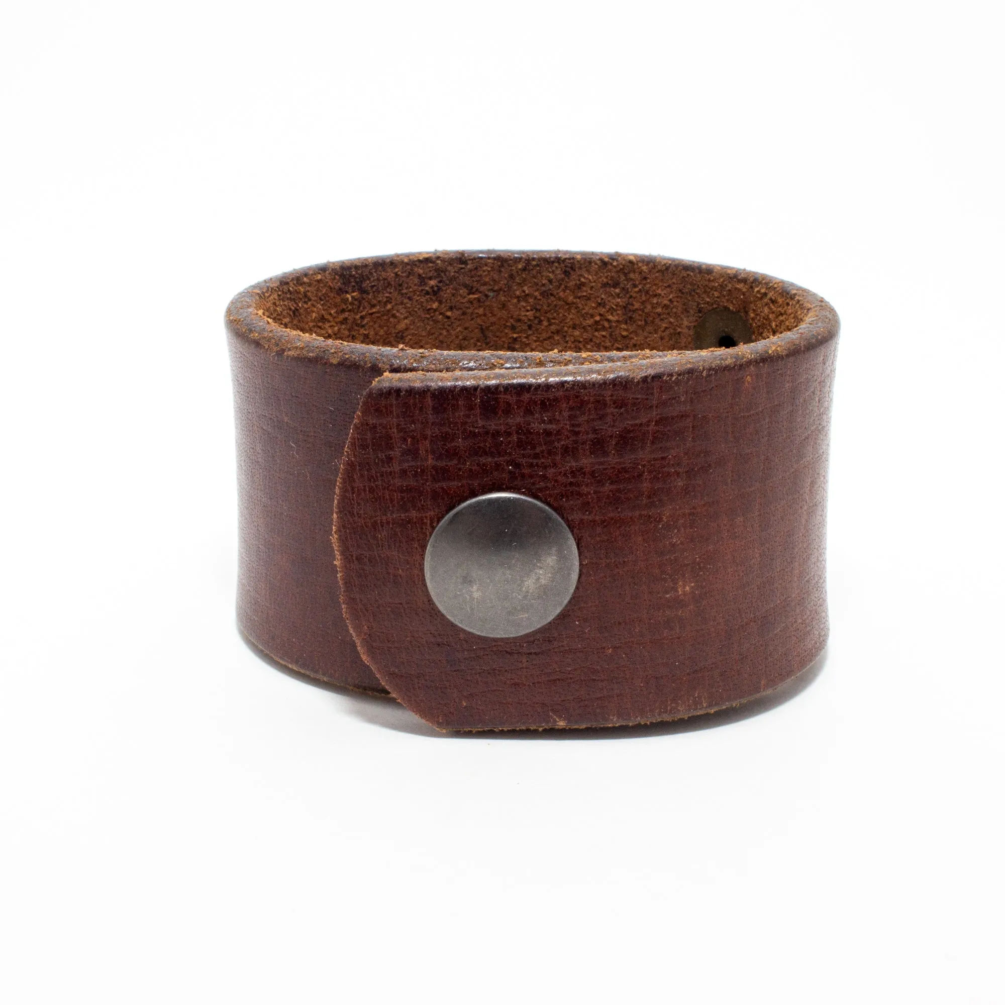 Handcrafted Leather & Metal Hearts Cuff