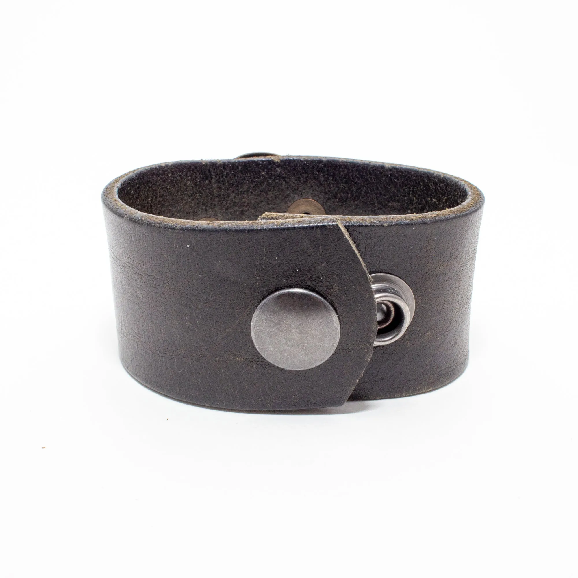 Handcrafted Leather & Metal Number 3 Cuff