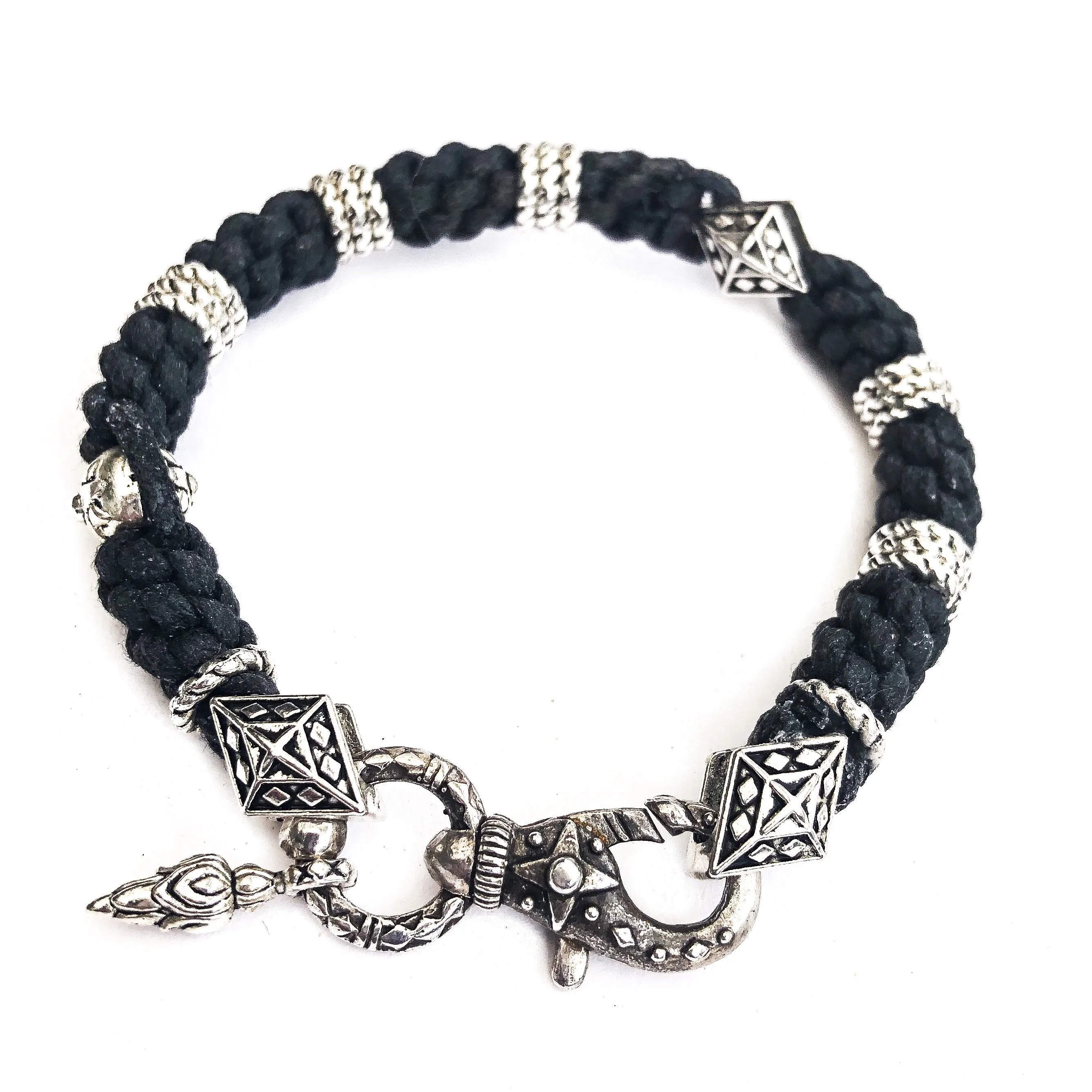 Handmade Rope Bracelet With Sterling Silver Closure