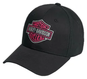 Harley-Davidson® Women's Pink Bar & Shield Baseball Cap, Black/Pink
