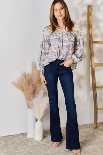 Hazel Blues® |  Hailey & Co Lace Detail Printed Blouse