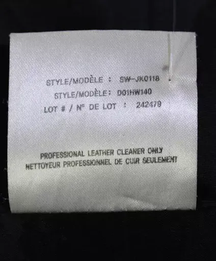 Helmut Lang NY. Black Leather Front Zip Crew Neck Leather Jacket