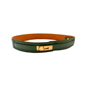 Hermes Green Kelly Lock Belt
