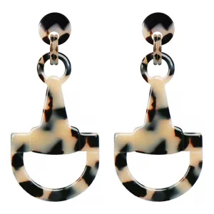 Horsebit Large Light Tortoiseshell Stud Earrings