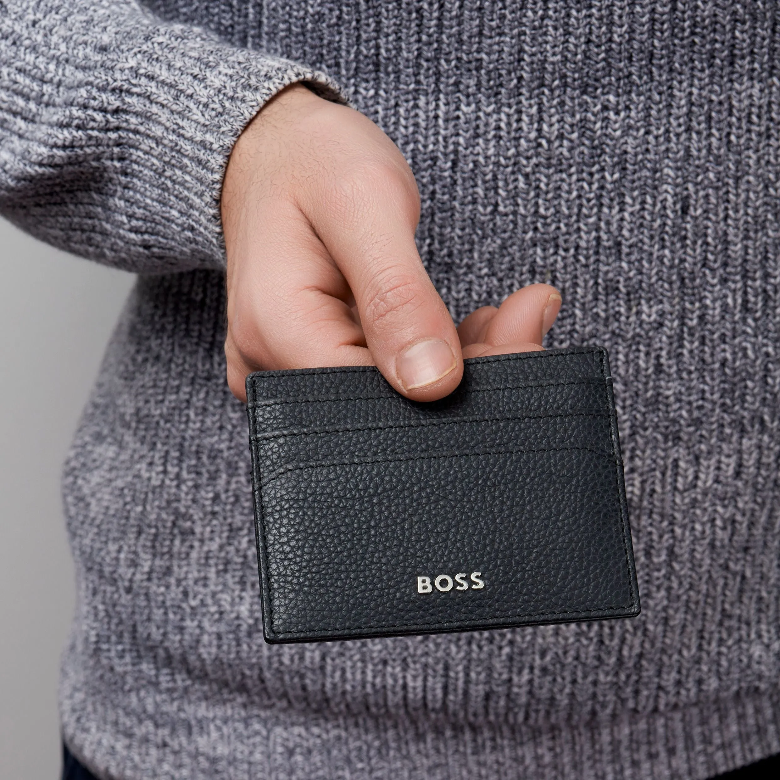 HUGO BOSS HLC416A-Card holder Classic Grained Black