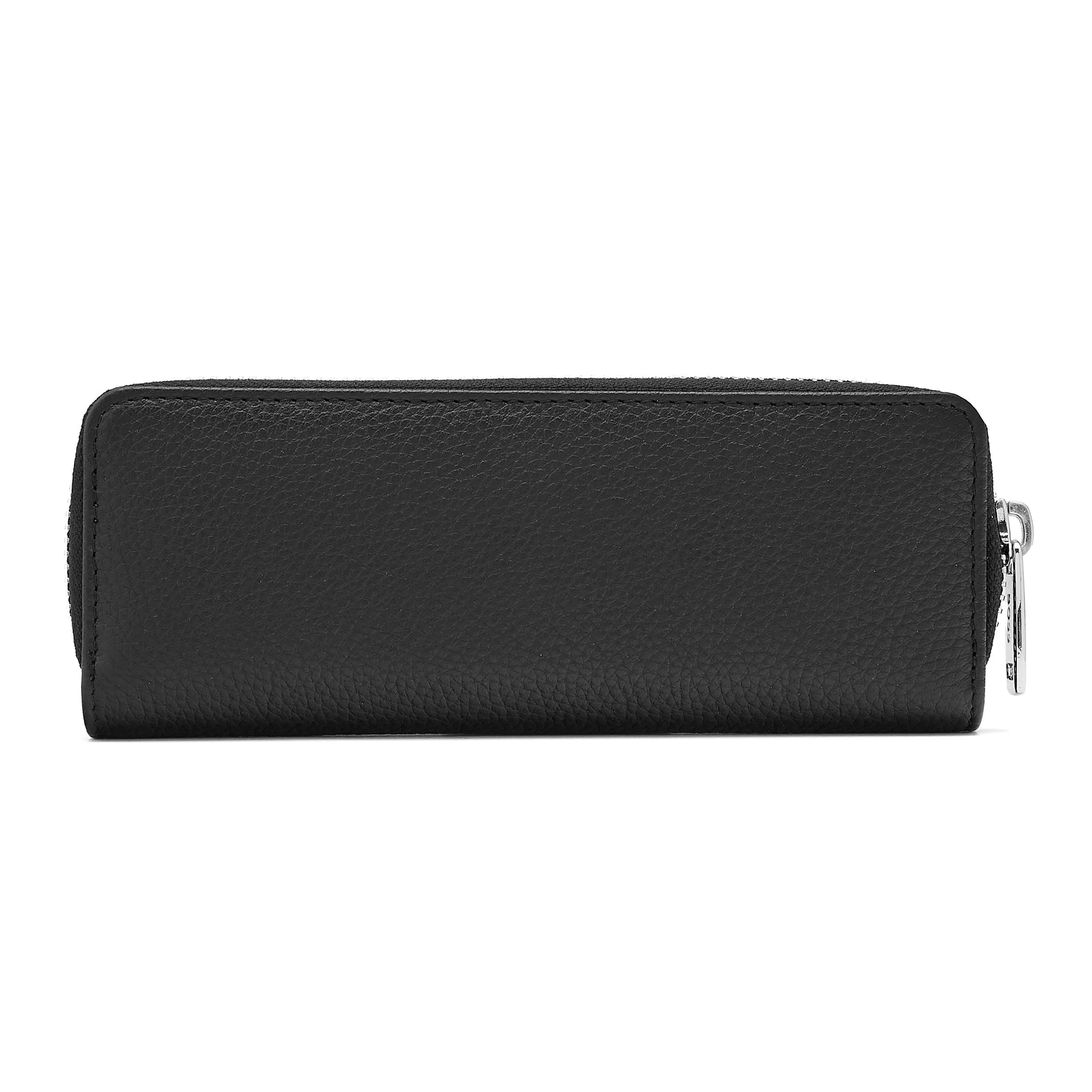 HUGO BOSS HLU417A - Zipped double pen case Classic Grained Black