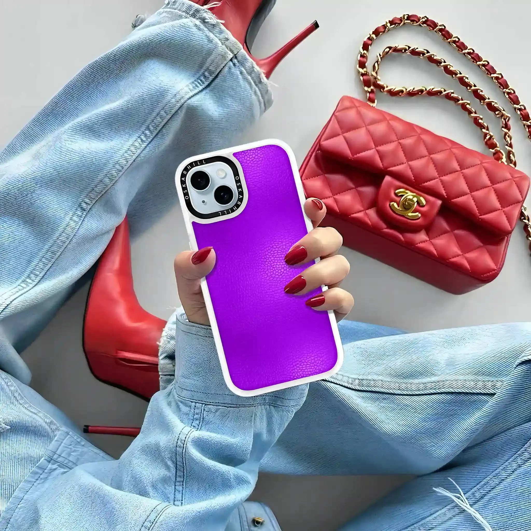 iPhone 14 Plus Case Classic Leather — Dark Violet