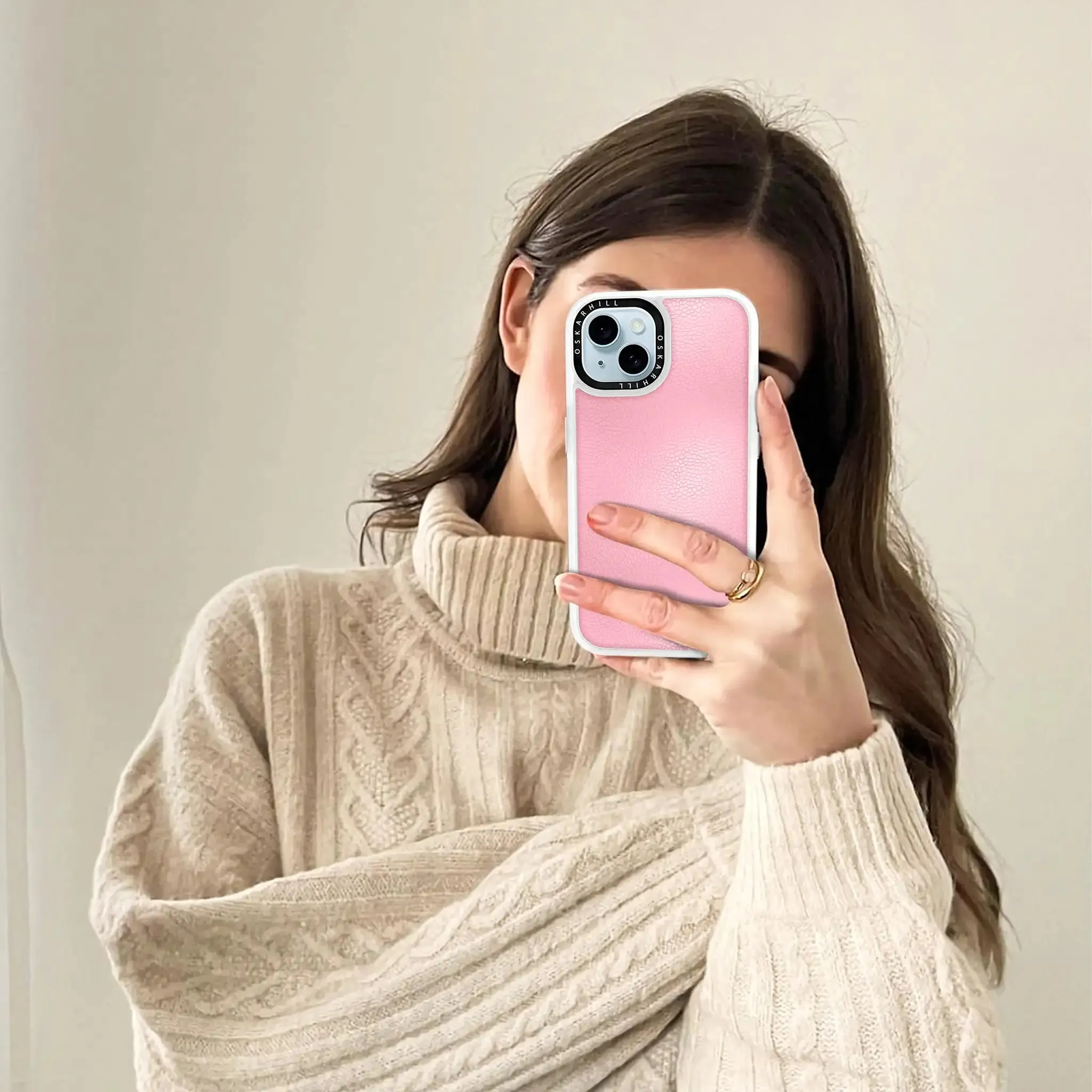 iPhone 15 Case Classic Leather — Baby Pink