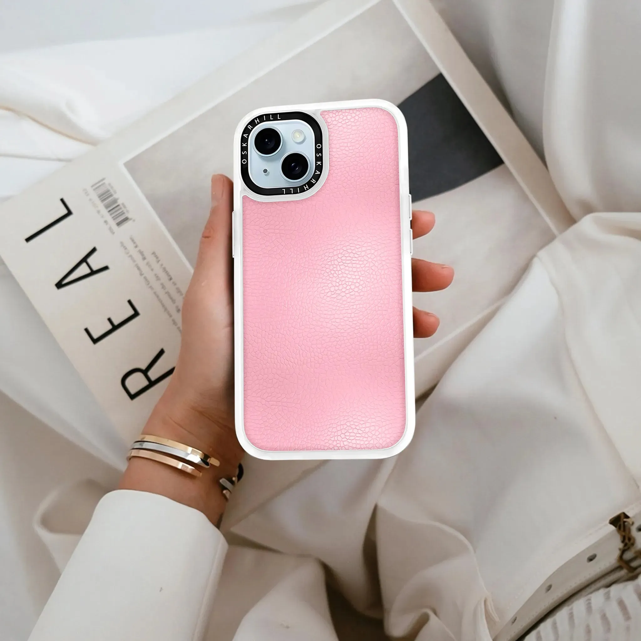iPhone 15 Case Classic Leather — Baby Pink