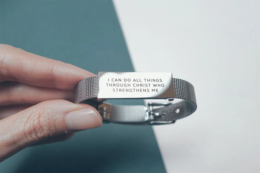 J&Co Foundry Classic Little Message Plate Bracelet