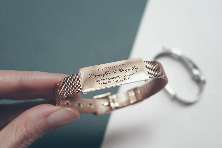 J&Co Foundry Classic Little Message Plate Bracelet