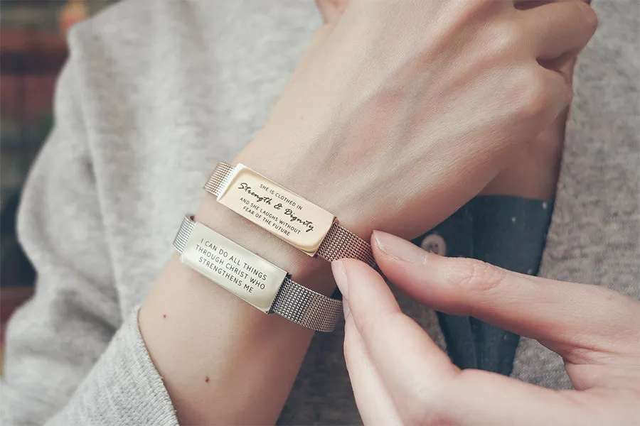J&Co Foundry Classic Little Message Plate Bracelet