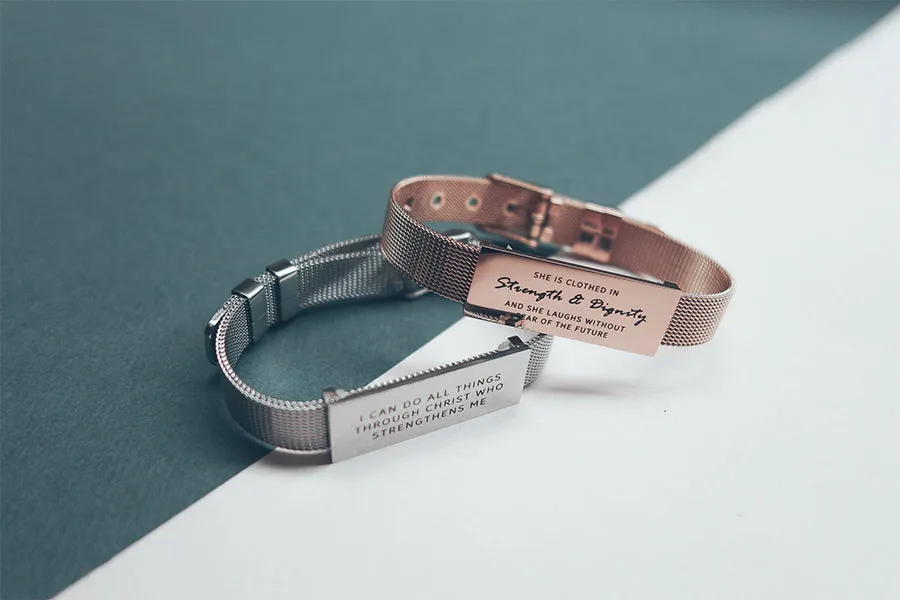 J&Co Foundry Classic Little Message Plate Bracelet