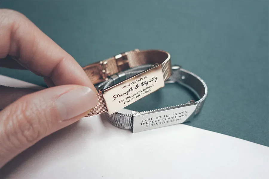 J&Co Foundry Classic Little Message Plate Bracelet