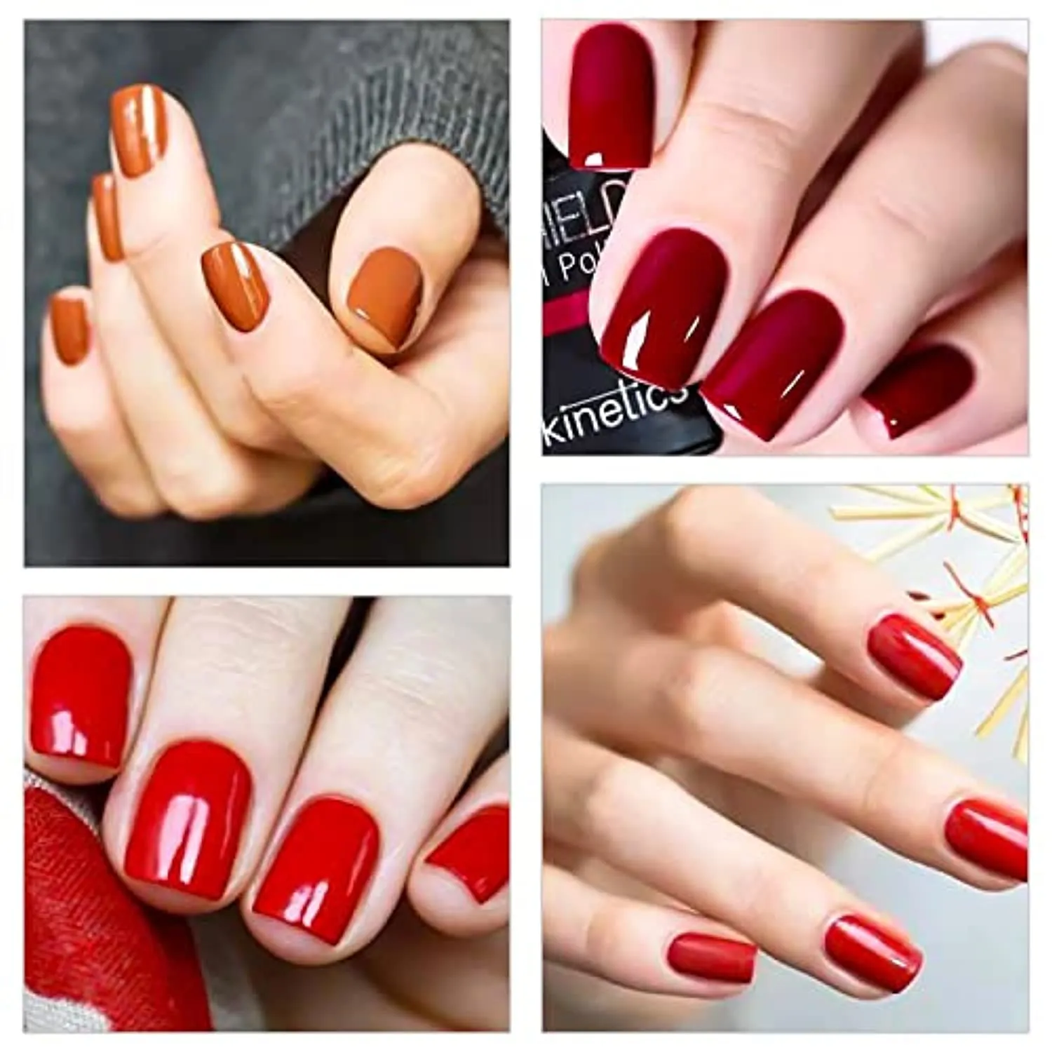 JERCLITY 280 Pieces 20 Sheets Red Solid Color Full Nail Stickers Nail Polish Strips Stickers Full Nail Wraps Self Adhesive Nail Art Decal Strips with Nail File for Women Girls DIY Nail Art