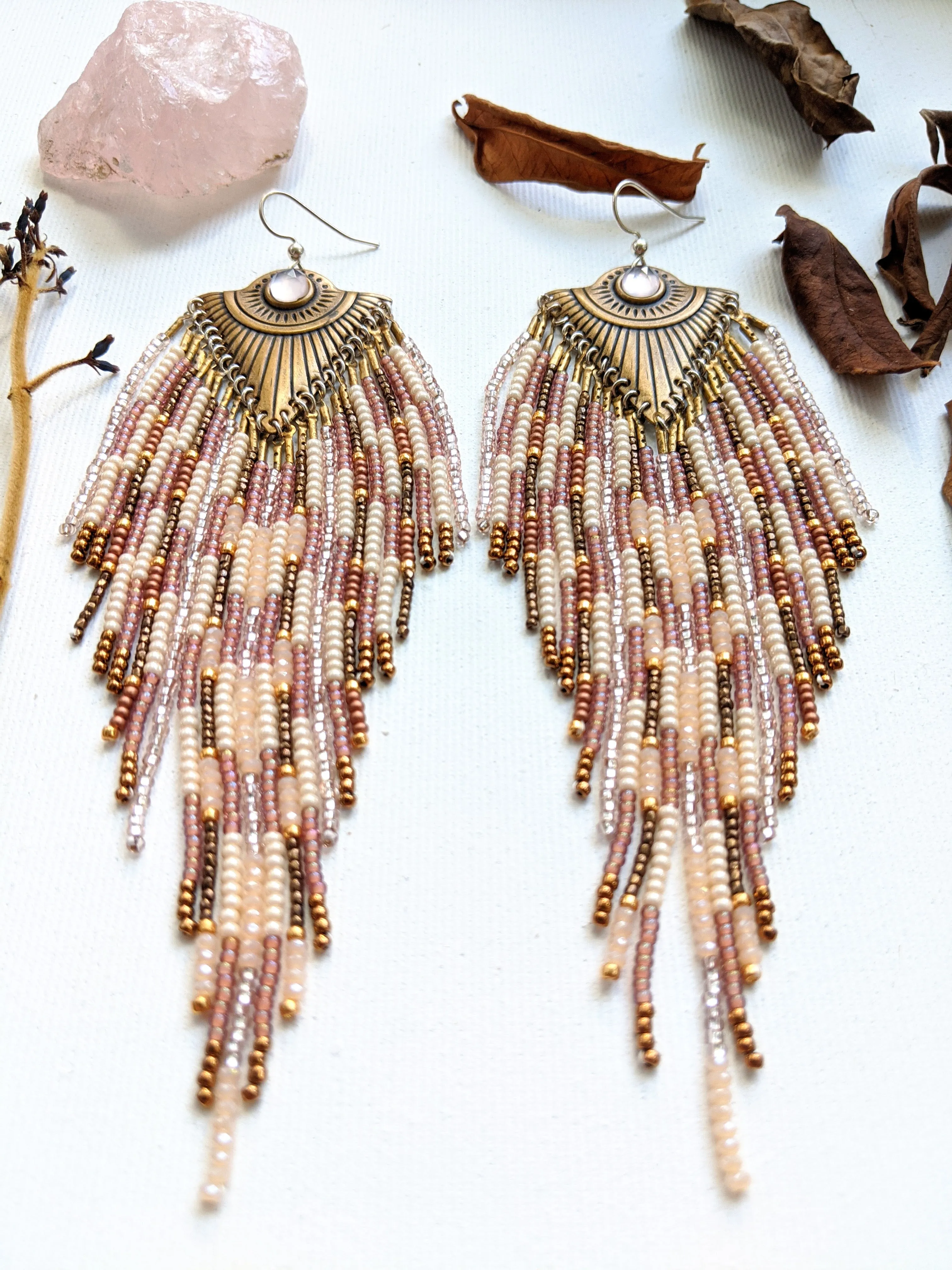 J.K Rowling Pink Champagne Boho Earrings