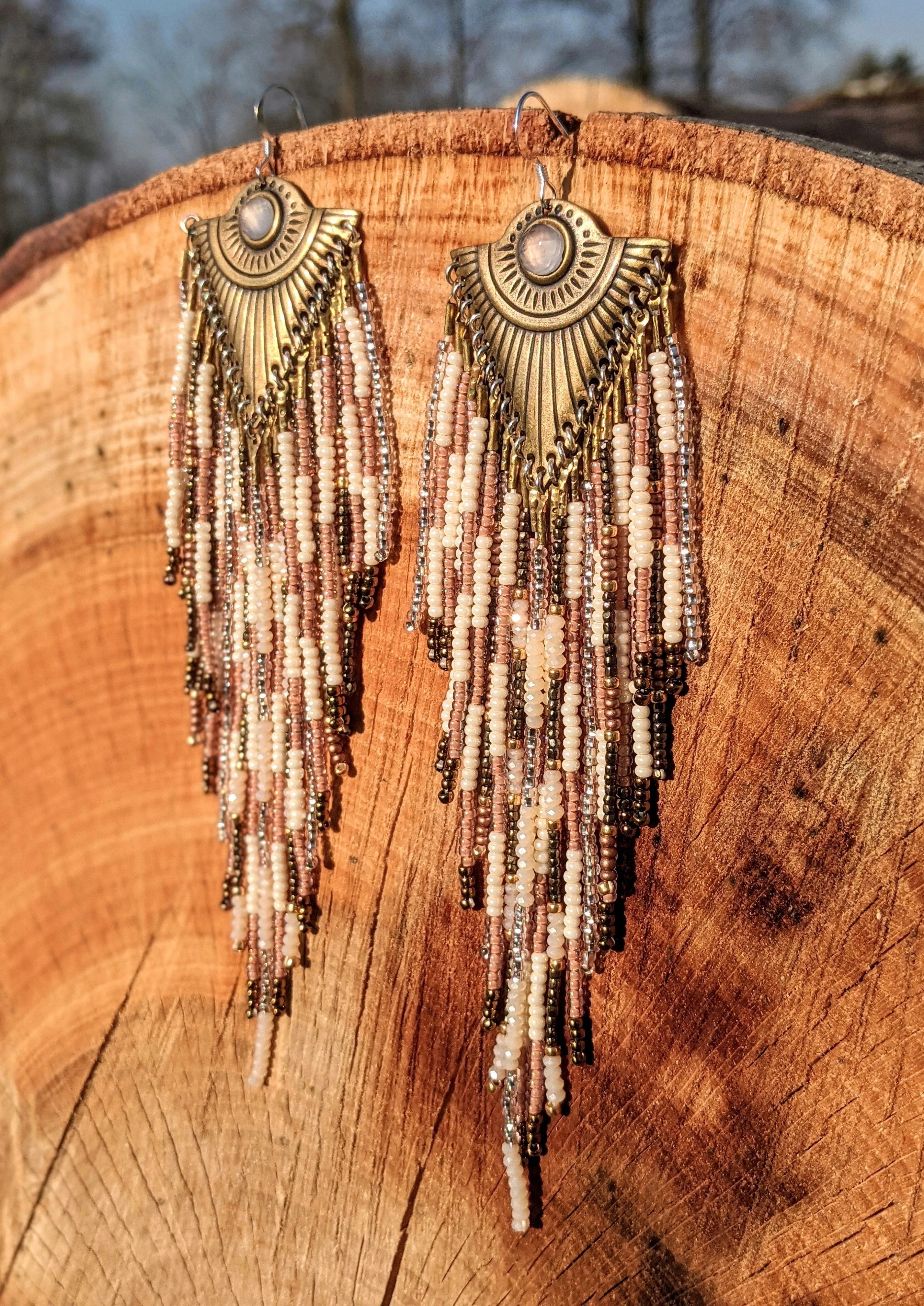 J.K Rowling Pink Champagne Boho Earrings