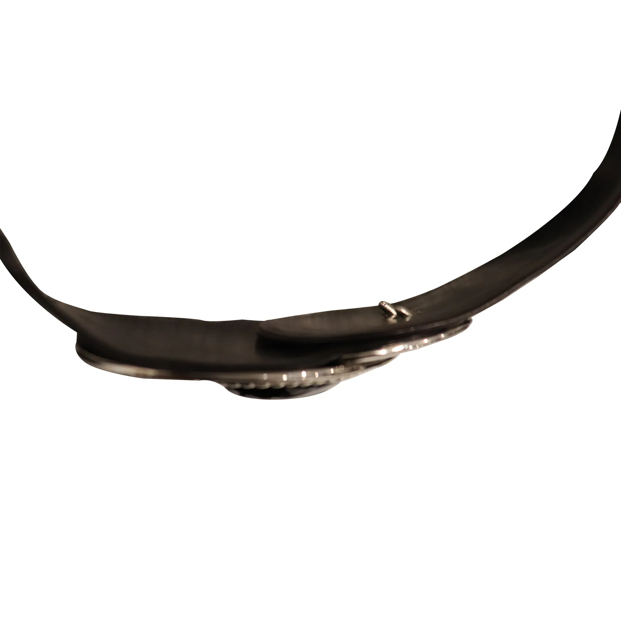 Judith Leiber Black Wide Leather Belt W/ Silver Hardware